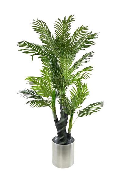 Nettenevime Τεχνητό δέντρο Areka Tree Palm Tree Φυτό σαλονιού Ανοξείδωτη γλάστρα αλουμινίου 5 στέλεχος 34 φύλλα 150