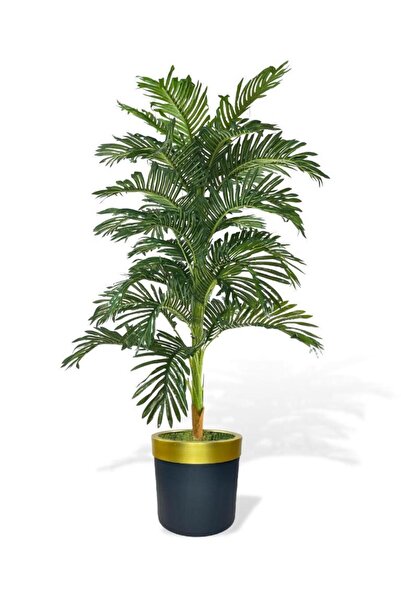 Nettenevime Yapay Ağaç Areka 150cm Gür Yapraklı Siyah Gold Paslanmaz Saksıda