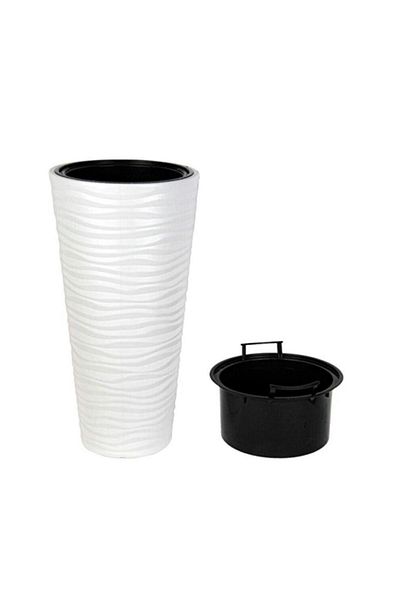 Nettenevime 5.5 Lt White Beach Vase - Tall Flower Pot 30*57cm