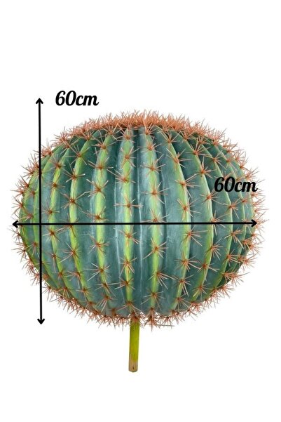 Nettenevime Yapay Çiçek Echinocactus Grusonii Altın Fıçı Kaktüs 60*60cm Cactüs Sk4012