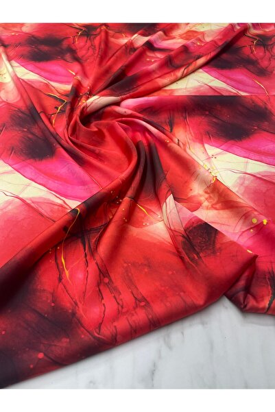 ipekkumaş قميص فستان بنمط أحمر من قماش الساتان تيفيل يتم بيع منتجنا قطعة واحد...