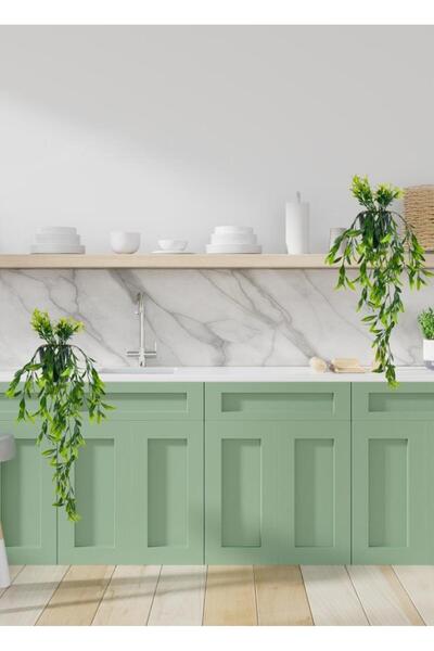 Nettenevime Yapay Çiçek Sarkan Fesleğen Yapraklı Bitki Küçük Siyah Saksıda Yapay Sarmaşık 55cm