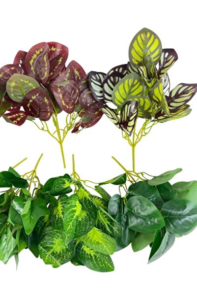 Nettenevime 7li Set Yapay Çiçek Yeşillik Dik Duvar Uygulama Çiçeği 5dal 30*20cm