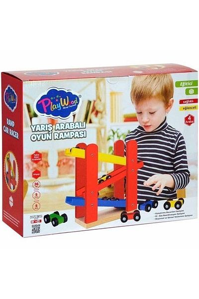 Play Wood Car Parking 5 Wooden - 382 Model with 5 Cars Addition