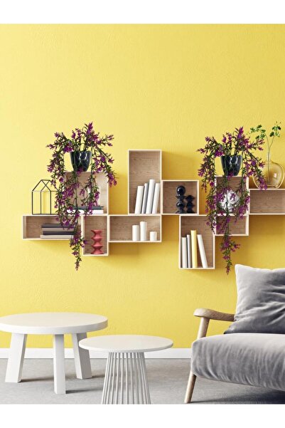 Nettenevime Yapay Çiçek Siyah Saksıda Sarkan Ty60 Fuşya Bitki Yapay Sarmaşık 60cm
