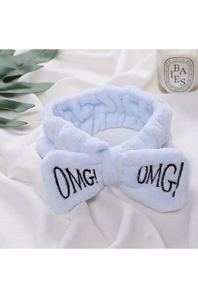 Nettenevime Bow Omg Hair Band Coral Plush Hair Band Blue