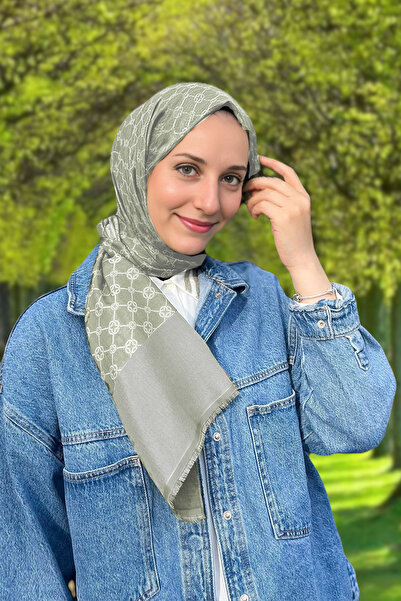 Aker Σάλι Elegance Monogram 974 Ανοιχτό Γκρι