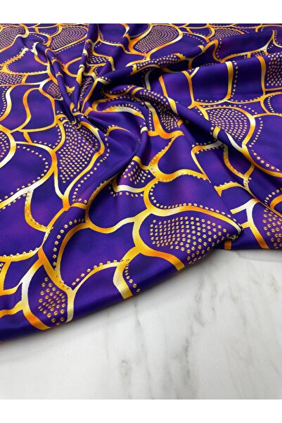 ipekkumaş Purple Viva Pattern Rochie Cămașă Tivil Satin Fabric Produsul nostru se vinde în bucăți 1 bucată 1 metru