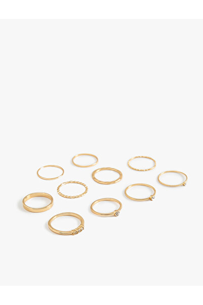 Koton Ring Set of 10 with Brass Stones