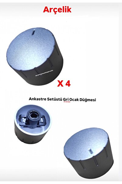 Arçelik Uyumlu Ocd 609 Yw - Oc 608 Yı Ankastre Set Üstü Gri Ocak Düğmesi