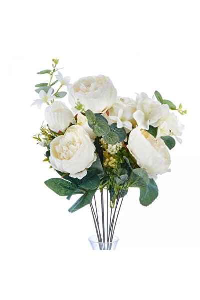 Nettenevime Yapay Çiçek Incili Şakayık Erengül Büyük Boy Demet Beyaz