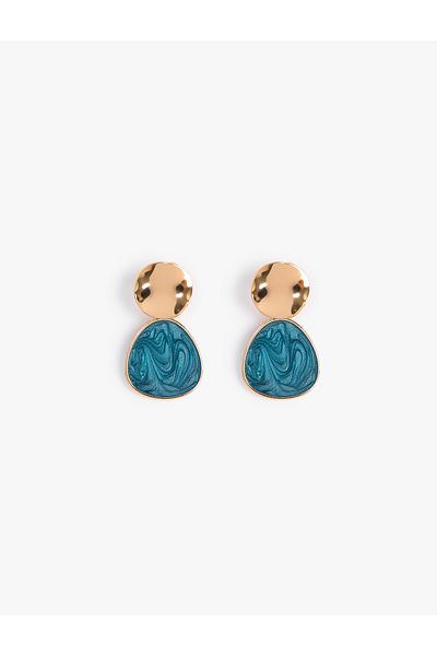 Koton Rhinestone Earrings Natural Texture