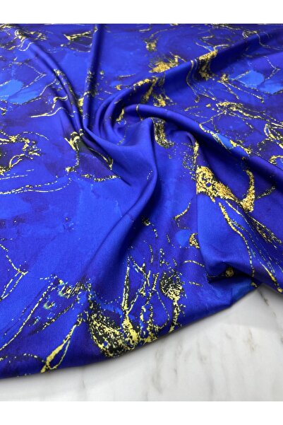 ipekkumaş Saks Blue Marble Pattern Dressing Shirt Holder Tivil Satin Fabric Produsul nostru este vândut în bucăți 1 buc 1