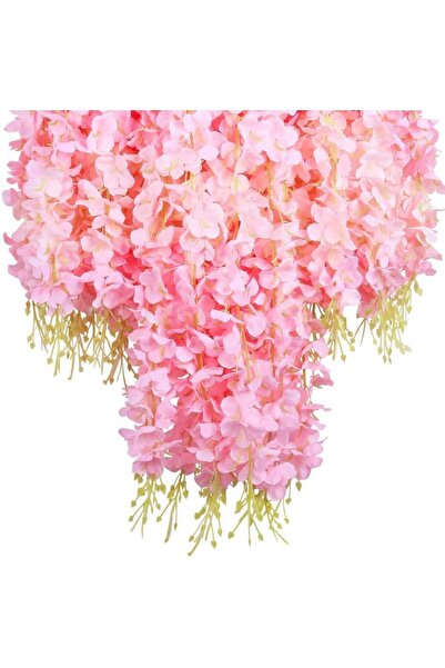 Nettenevime Sarkan Yapay Çiçek Akasya Pembe 80 Cm 3 Sarkan Dallı 12 Adet Bağ