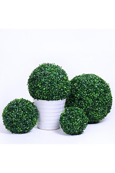 Nettenevime Yapay Çiçek Şimşir Top 28 Cm Yeşil Top Ağaç Çiçeği