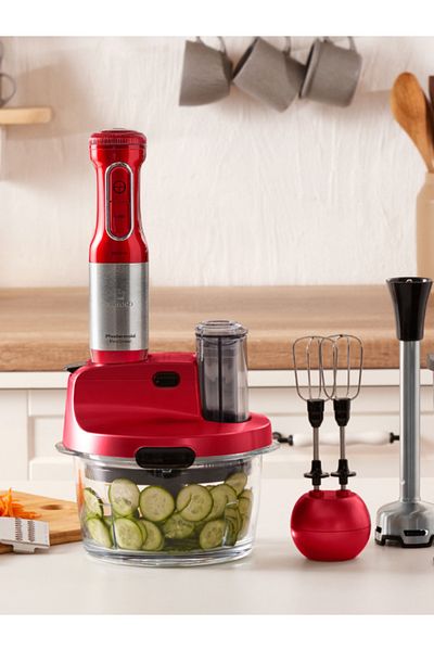 Karaca 1.5 LT Food Processor with Glass Bowl, 4 Blades, Whisk, Slicer, Chopping, Ice Crushing 2000W