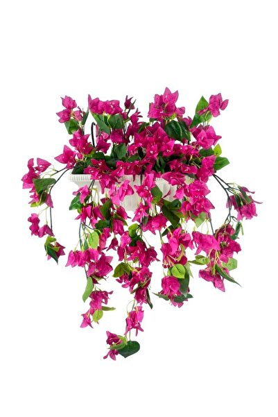 Nettenevime Yapay Çiçek Fuşya Pembe Begonvil Küpeşte Askılı Saksıda Balkon Çi...