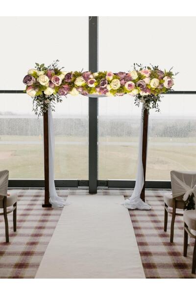 Nettenevime Yapay Çiçek Gülkurusu Pembe  Şakayık Tak Organizasyon Nişan Düğün Dekor Çiçeği Süsleme Tag 25x130cm