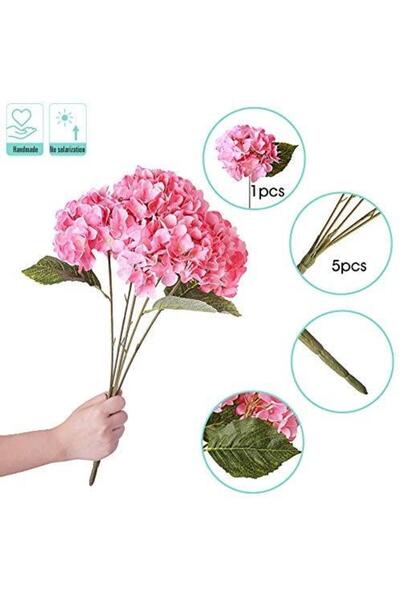 Nettenevime Yapay Çiçek Ortanca Çiçeği Demeti 43 Cm Pembe