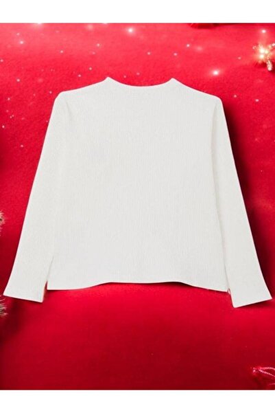 Zekids Κοριτσίστικη μακρυμάνικη μπλούζα με ραβδώσεις με λεπτομέρεια λουλουδιών