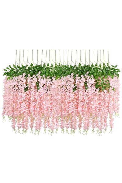 Nettenevime Sarkan Yapay Çiçek Akasya Pembe Açık 80 Cm 3 Sarkan Dallı 12 Adet...