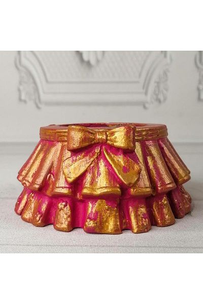 Nettenevime 11X5Cm Fuchsia Vase - Concrete Flower Pot Decorative Pleated Skirt