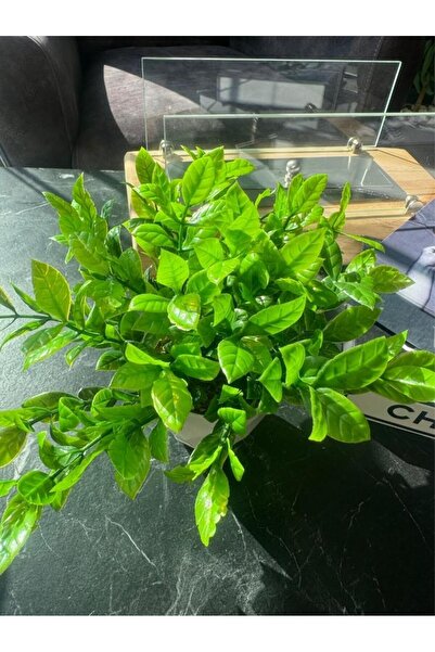 Nettenevime Yapay Çiçek Beyaz Saksıda Nane Dekoratif Masa Çiçeği 25cm