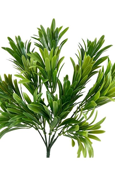 Nettenevime Yapay Çiçek Yeşil Renk Podocarpus Demeti 7dal 48 Çiçek Garnitür Aradal Dekoratif Yapay Bitki