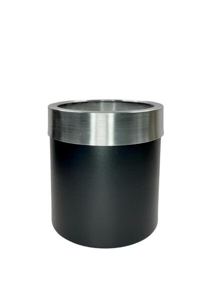 Nettenevime Black Silver Arched Decorative Vase - 26*24 Stainless Aluminum