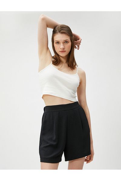 Koton Shorts mit weitem Bein, Faltentaschen, elastischem Bund