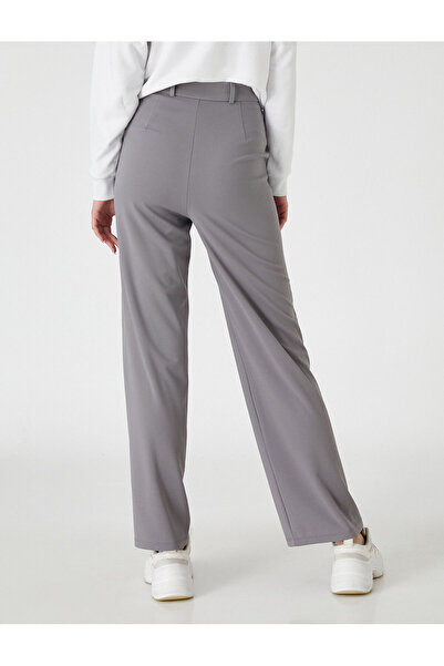 Koton Dámské antracitové kalhoty 3WAL40093IK