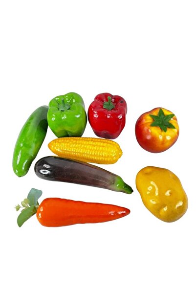 Nettenevime Yapay Sebze Filesi 8 Adet Sebze Modeli Biber Patlıcan Patates Sal...