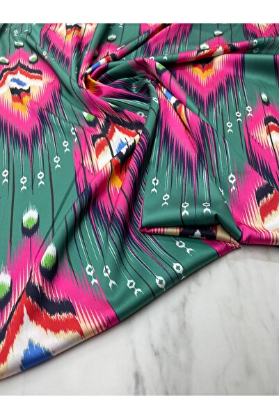 ipekkumaş Țesătură din satin Tivil pentru rochii și cămăși cu model fuchsia I...