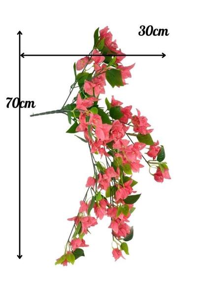Nettenevime Yapay Çiçek Pembe Begonvil Çiçeği 8Dallı 70cm Sarkan Çiçek