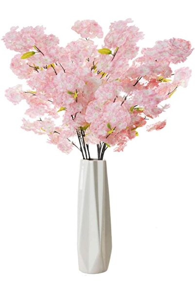Nettenevime Yapay Çiçek Bahar Dalı Japon Kiraz Çiçeği 90 Cm Açık Pembe