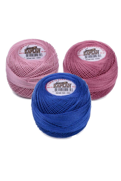 Kaplan 3 قطع خيط إيتامين وخيط كروزي رقم 8 الكود/اللون: 1002 - 3350 - 204 - ريل