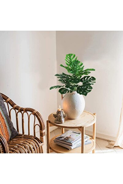 Nettenevime Yapay Çiçek Demet Monstera 18 Dal 60 Cm Salon Çiçeği Yapay Bitki