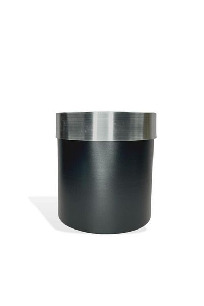 Nettenevime Black Silver Belted 20*20 Stainless Vase - Aluminum Material