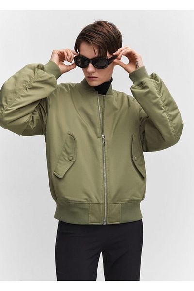 MANGO Woman Bomber Jacket - Oversize Model for Winter