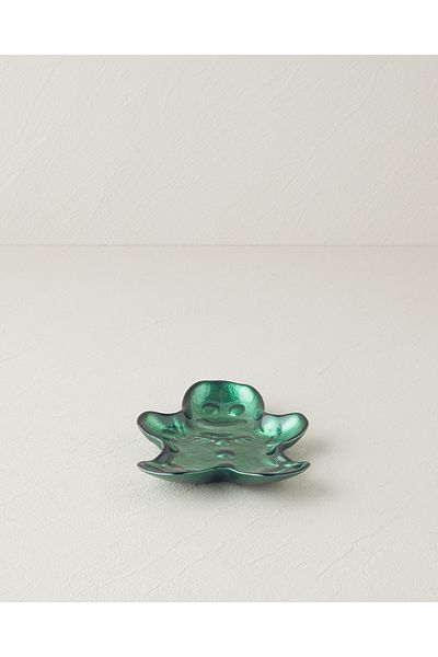 English Home Green Gingerman Glass Snack Bowl - 17 cm