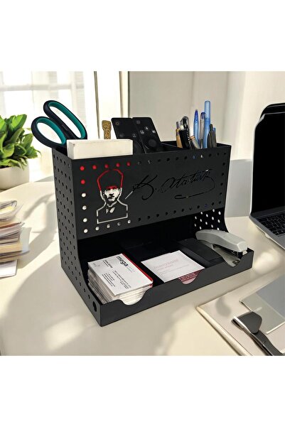 decorelax Μοντέλο επιτραπέζιου οργανωτή με θέμα Ataturk με 2 μαύρα στυλό