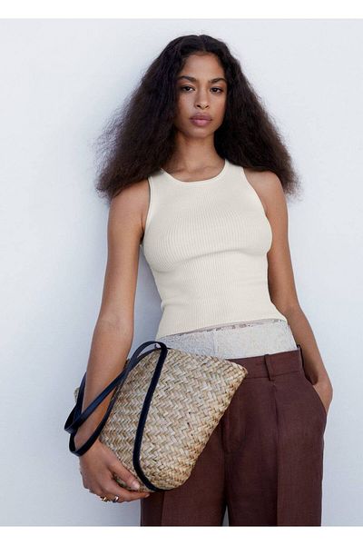 MANGO Woman Open Back Knit Blouse