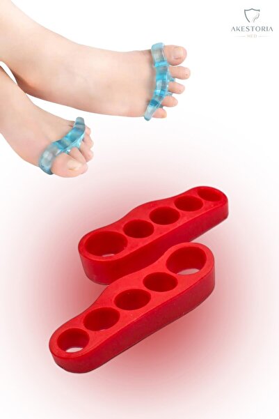 Akestoria Med Silikon Ayak Şekil Düzeltici Kırmızı Rengi 5 Parmaklı FC-0592
