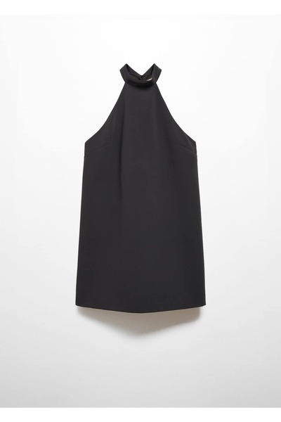 MANGO Woman Sırtı açık halter elbise