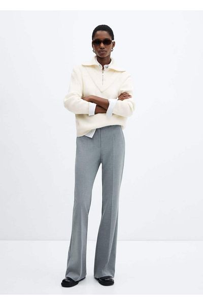 MANGO Woman Zippered Collar Sweater