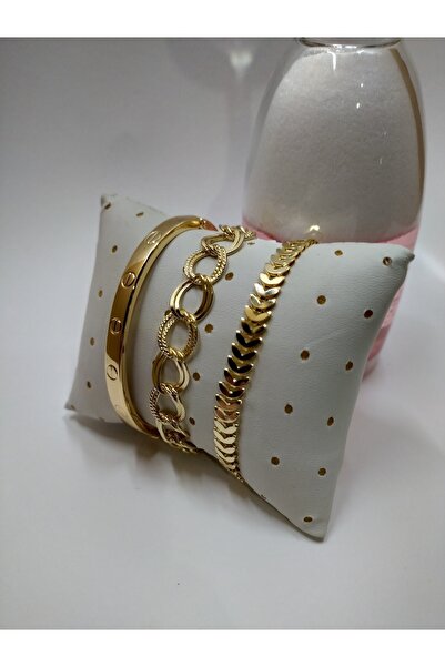 X-Lady Accessories Kombin Kadın Altın Kaplama Kombin Düz Model kelepçe Kılçık...