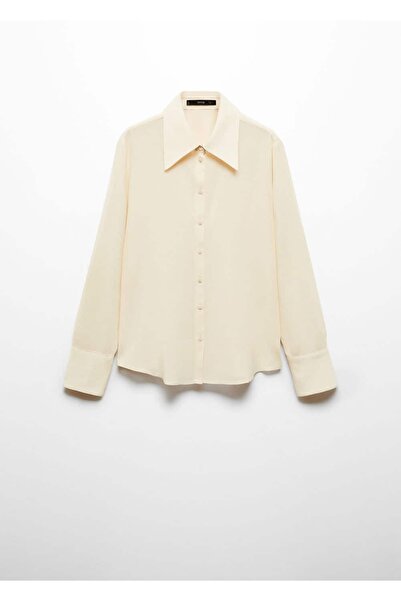 MANGO Woman Dökümlü düğmeli gömlek