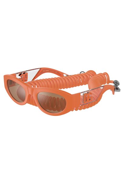 Dolce&Gabbana Dolce & Gabbana Man Pillow Sunglasses- Dg 6174 - Lense Size:54mm - Transparent/orange Rubber