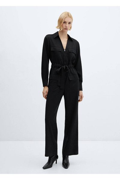 MANGO Woman Zippered kargp jumpsuit