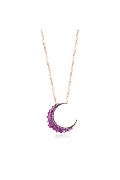 Emiliano Jewellery 925 AYAR GÜMÜŞ ZİRKON TAŞLI HİLAL KOLYE